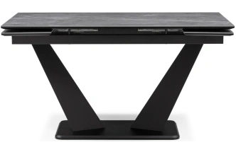 Кухонный стол раздвижной Кели, 140(200), керамика, серый мрамор / черный