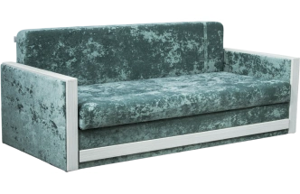 Диван прямой Адель 2, Plush dusty green, декор Рамух белый