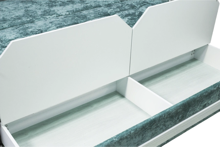 Диван прямой Адель 2, Plush dusty green, декор Рамух белый