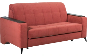 Диван прямой Нельсон 155, ткань Lamb brick, декор Венге