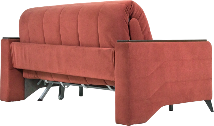 Диван прямой Нельсон 155, ткань Lamb brick, декор Венге