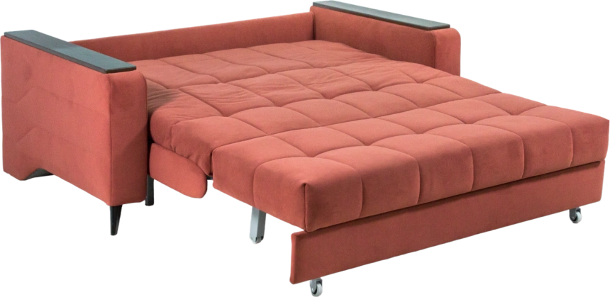 Диван прямой Нельсон 155, ткань Lamb brick, декор Венге