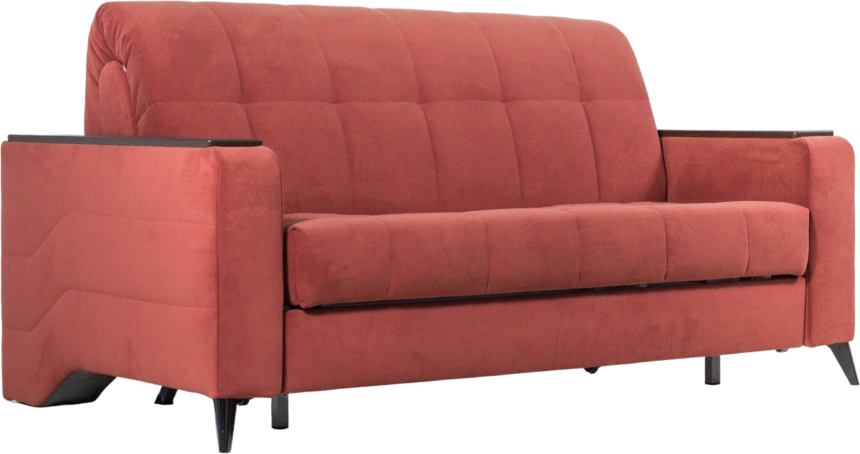 Диван прямой Нельсон 155, ткань Lamb brick, декор Венге