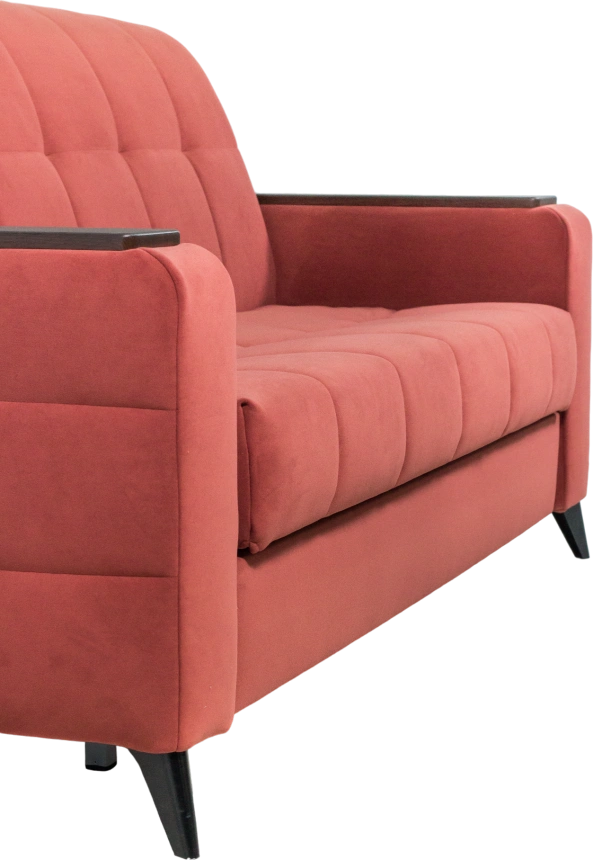 Диван прямой Нельсон 155, ткань Lamb brick, декор Венге