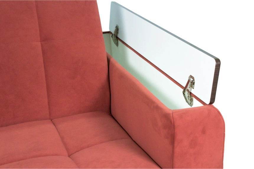 Диван прямой Нельсон 155, ткань Lamb brick, декор Венге