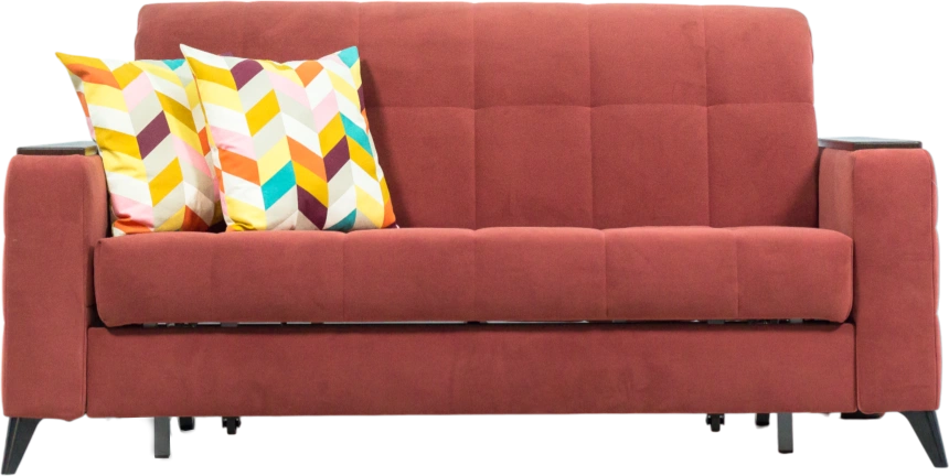 Диван прямой Нельсон 155, ткань Lamb brick, декор Венге