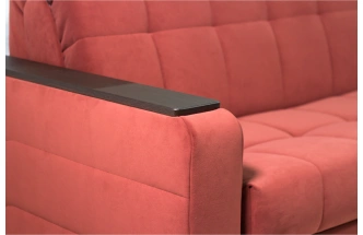 Диван прямой Нельсон 155, ткань Lamb brick, декор Венге