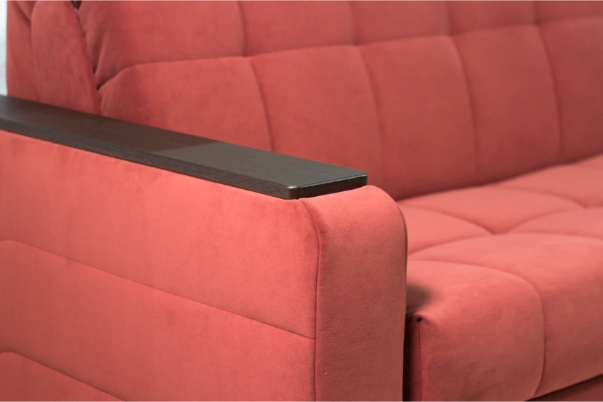 Диван прямой Нельсон 155, ткань Lamb brick, декор Венге