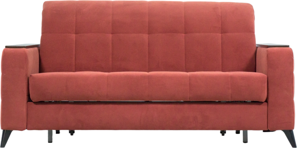 Диван прямой Нельсон 155, ткань Lamb brick, декор Венге