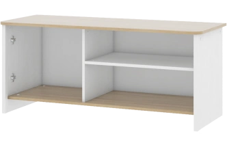 Тумба под ТВ Тифани, с полками и ящиком, Дуб небраска / Белый