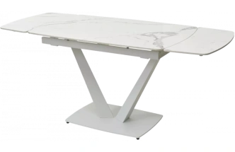 Кухонный стол раздвижной Alatri 120, Gloss Statuario White Solid Ceramic, White