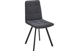 Стул Смарт, мягкий, B26 графит, велюр, черный каркас