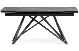 Обеденный раздвижной стол Вилсон, 160(220)х89, керамика, серый мрамор / черный