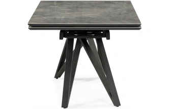 Обеденный раздвижной стол Вилсон, 160(220)х89, керамика, серый мрамор / черный