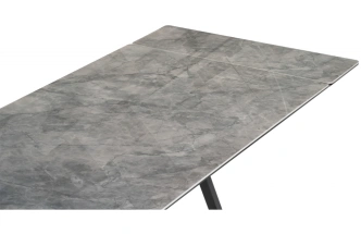 Обеденный раздвижной стол Вилсон, 160(220)х89, керамика, серый мрамор / черный