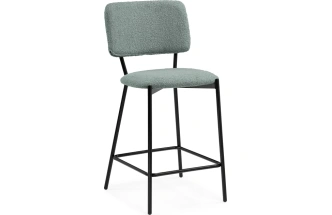 Полубарный стул Reparo, букле оливковый / черный