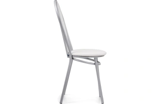 Стул кухонный Lamniel, косое кольцо, белый полимер / светлый мусс