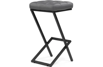 Полубарный табурет Амаури, темно-серый / черный матовый