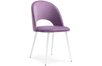 Стул Ирре, мягкий, сиреневый / белый глянец