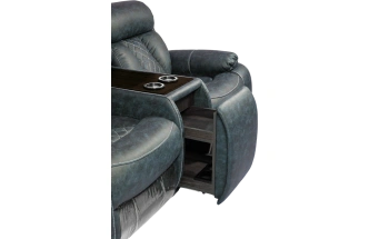 Диван прямой Азалия, электрореклайнер, двухместный, Стайл 22 / Эбен /  Контрастная отстрочка