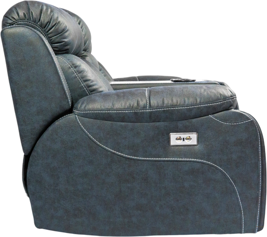 Диван прямой Азалия, электрореклайнер, двухместный, Стайл 22 / Эбен /  Контрастная отстрочка