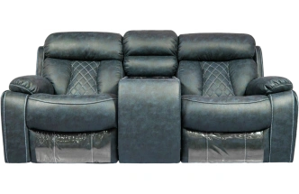 Диван прямой Азалия, электрореклайнер, двухместный, Стайл 22 / Эбен /  Контрастная отстрочка