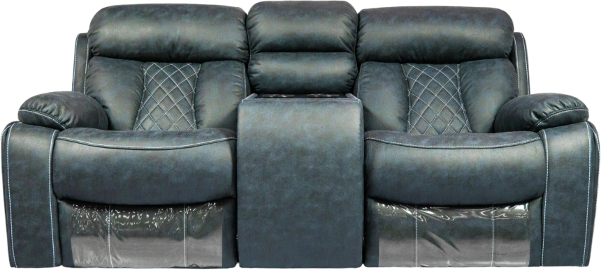 Диван прямой Азалия, электрореклайнер, двухместный, Стайл 22 / Эбен /  Контрастная отстрочка