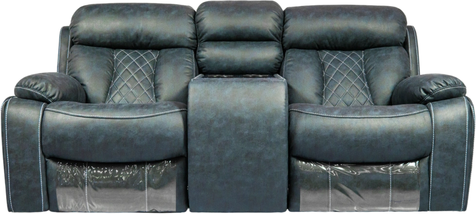 Диван прямой Азалия, электрореклайнер, двухместный, Стайл 22 / Эбен /  Контрастная отстрочка