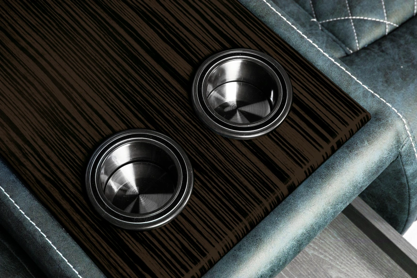 Диван прямой Азалия, электрореклайнер, двухместный, Стайл 22 / Эбен /  Контрастная отстрочка