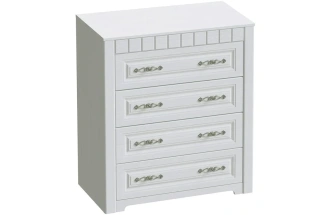 Комод Прованс, с 3 ящиками, бодега белая / патина премиум