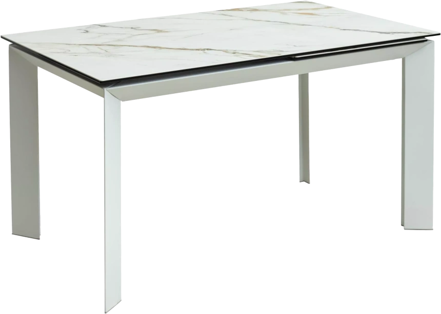Кухонный стол раздвижной Cremona 160, KL-188 Контрастный мрамор, белый каркас