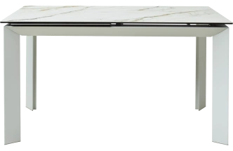 Кухонный стол раздвижной Cremona 160, KL-188 Контрастный мрамор, белый каркас