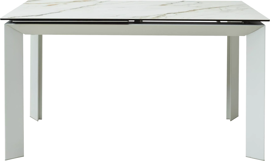 Кухонный стол раздвижной Cremona 160, KL-188 Контрастный мрамор, белый каркас