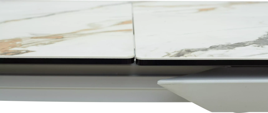 Кухонный стол раздвижной Cremona 160, KL-188 Контрастный мрамор, белый каркас