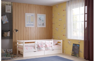 Кровать детская Соня-4, с защитой по центру, лаванда