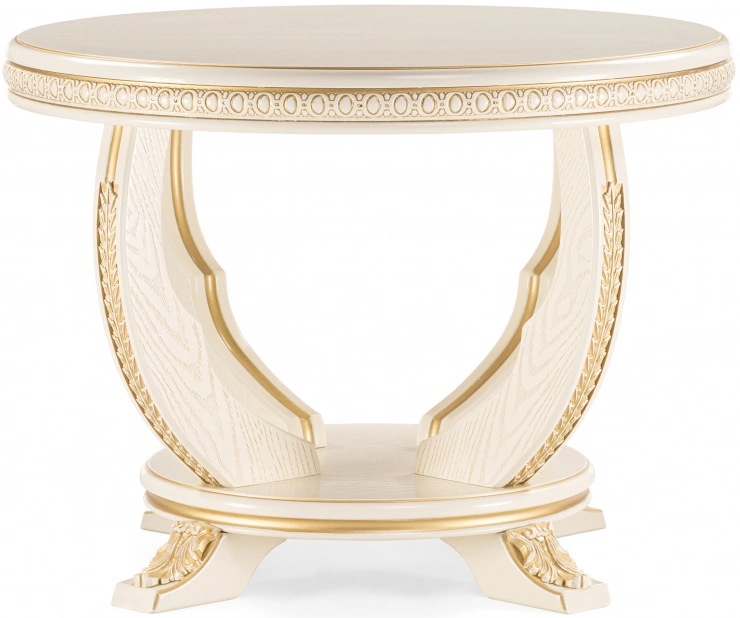Журнальный стол Луис, 70x52, слоновая кость / золото