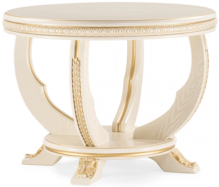 Журнальный стол Луис, 70x52, слоновая кость / золото