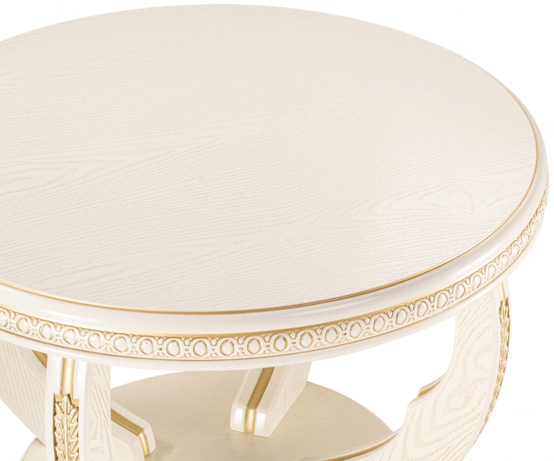 Журнальный стол Луис, 70x52, слоновая кость / золото