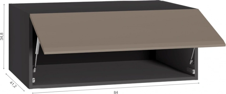 Шкаф навесной Сейдиль 16.314.02, антрацит / веллюто капучино