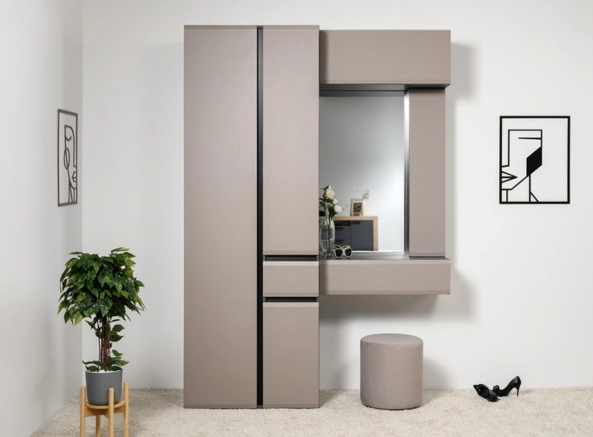 Шкаф навесной Сейдиль 16.314.02, антрацит / веллюто капучино