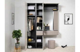 Шкаф навесной Сейдиль 16.314.02, антрацит / веллюто капучино