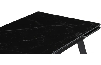 Обеденный раздвижной стол Норман, 140(200)х80, керамика, черный мрамор / черный
