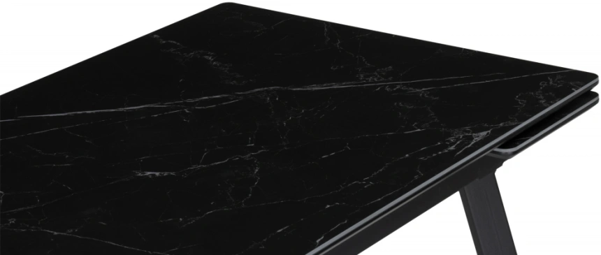 Обеденный раздвижной стол Норман, 140(200)х80, керамика, черный мрамор / черный