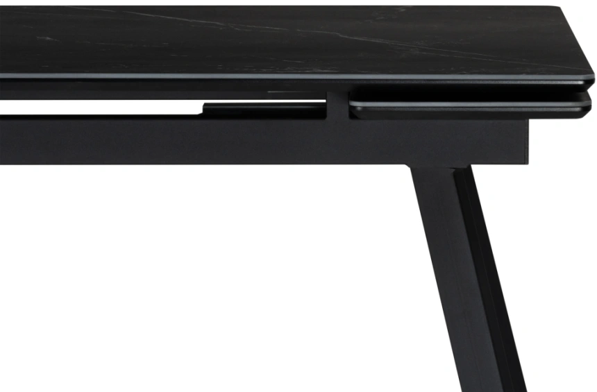 Обеденный раздвижной стол Норман, 140(200)х80, керамика, черный мрамор / черный