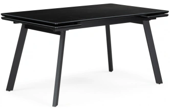 Обеденный раздвижной стол Норман, 140(200)х80, керамика, черный мрамор / черный