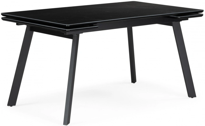 Обеденный раздвижной стол Норман, 140(200)х80, керамика, черный мрамор / черный