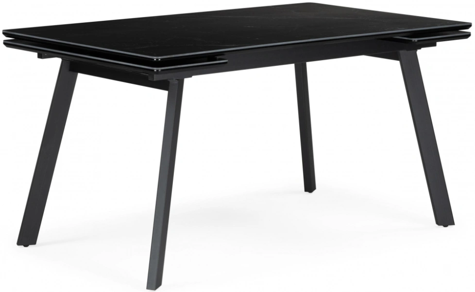 Обеденный раздвижной стол Норман, 140(200)х80, керамика, черный мрамор / черный
