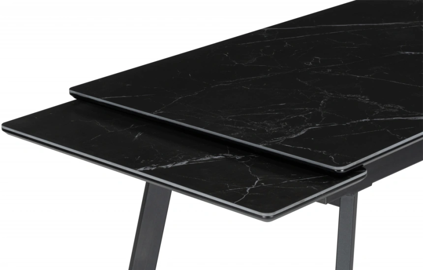 Обеденный раздвижной стол Норман, 140(200)х80, керамика, черный мрамор / черный