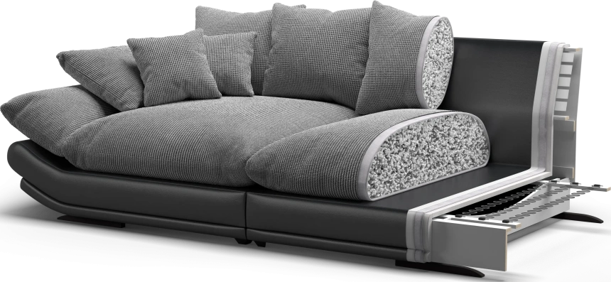 Диван прямой Авиньон, модель 001, Vertical 968 / Balance 996 (серый)