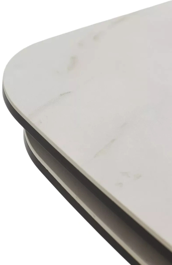 Обеденный раздвижной стол Palacio 180, KL-188, контрастный мрамор матовый, итальянская керамика, шампань